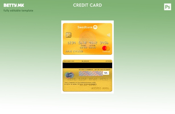 Модерен стил Шаблон за мастеркарти на Литванија Swedbank